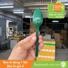 Muỗng nhựa xanh 15cm Đại Quang (100 Cái/Bịch)
