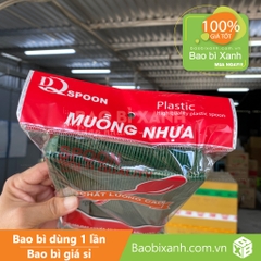 Muỗng nhựa xanh 20cm Đại Quang (100 cái/Bịch)