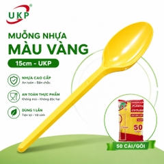 Muỗng nhựa vàng 15cm (50 Cái/Bịch)