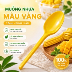 Muỗng nhựa vàng 15cm (50 Cái/Bịch)