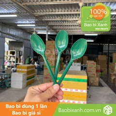 Muỗng nhựa xanh 15cm Đại Quang (100 Cái/Bịch)