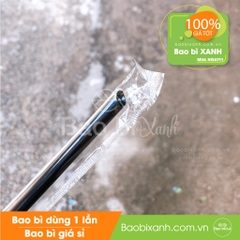 Ống hút nhựa phi 6 đen có bọc màng - Bịch 1kg (~400 cái)