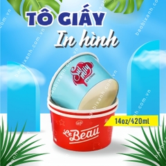 Tô giấy 420ml (14oz) in hình - 2PE