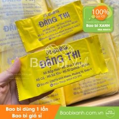 Khăn quán ăn mẫu vàng chữ xanh