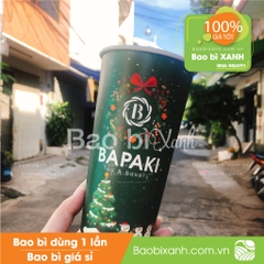 Ly giấy mẫu noel màu xanh Bapaki