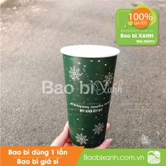 Ly giấy mẫu noel màu xanh Bapaki