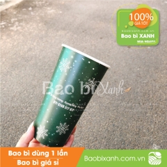 Ly giấy mẫu noel màu xanh Bapaki