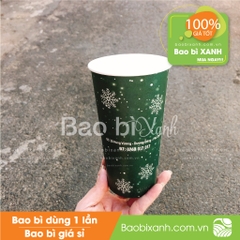 Ly giấy mẫu noel màu xanh Bapaki