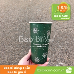 Ly giấy mẫu noel màu xanh Bapaki