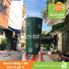 Ly giấy mẫu noel màu xanh Bapaki