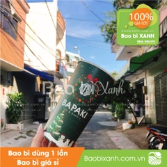 Ly giấy mẫu noel màu xanh Bapaki