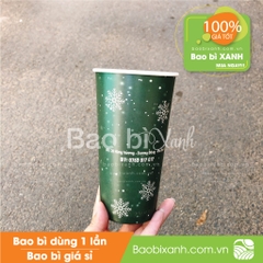 Ly giấy mẫu noel màu xanh Bapaki