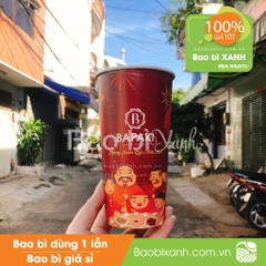 Ly giấy mẫu noel Bapaki màu đỏ