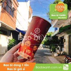 Ly giấy mẫu noel Bapaki màu đỏ