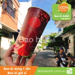Ly giấy mẫu noel Bapaki màu đỏ