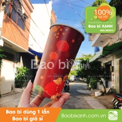 Ly giấy mẫu noel Bapaki màu đỏ
