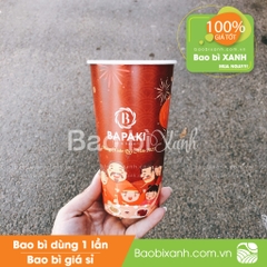 Ly giấy mẫu noel Bapaki màu đỏ