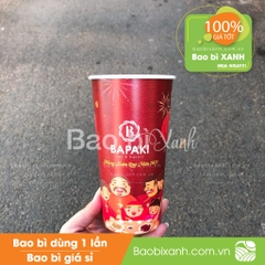 Ly giấy mẫu noel Bapaki màu đỏ