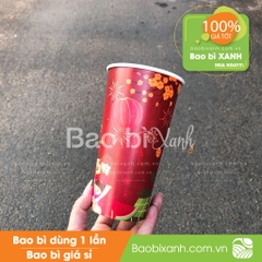 Ly giấy mẫu noel Bapaki màu đỏ