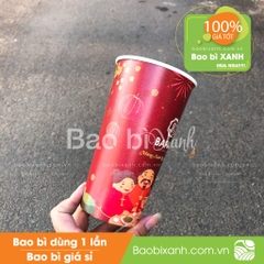 Ly giấy mẫu noel Bapaki màu đỏ