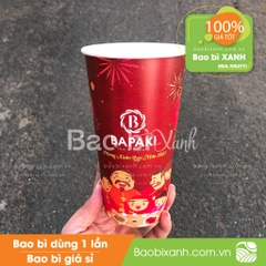 Ly giấy mẫu noel Bapaki màu đỏ