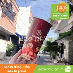 Ly giấy mẫu noel Bapaki màu đỏ