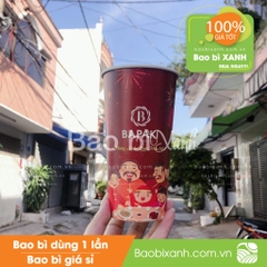 Ly giấy mẫu noel Bapaki màu đỏ