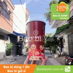 Ly giấy mẫu noel Bapaki màu đỏ