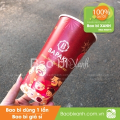 Ly giấy mẫu noel Bapaki màu đỏ