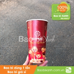 Ly giấy mẫu noel Bapaki màu đỏ