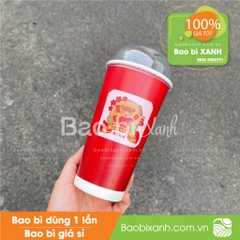 Ly giấy tiệm trà hợp vị Chá Hỷ mẫu Tết