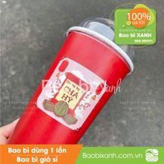 Ly giấy tiệm trà hợp vị Chá Hỷ mẫu Tết
