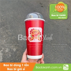 Ly giấy tiệm trà hợp vị Chá Hỷ mẫu Tết