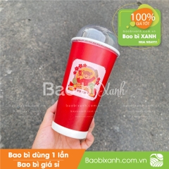 Ly giấy tiệm trà hợp vị Chá Hỷ mẫu Tết