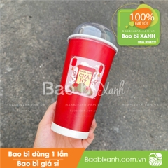 Ly giấy tiệm trà hợp vị Chá Hỷ mẫu Tết