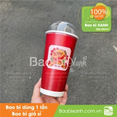Ly giấy tiệm trà hợp vị Chá Hỷ mẫu Tết
