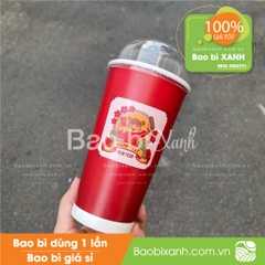 Ly giấy tiệm trà hợp vị Chá Hỷ mẫu Tết