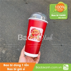 Ly giấy tiệm trà hợp vị Chá Hỷ mẫu Tết