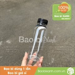 Chai nhựa 330ml miệng rộng nắp có đai