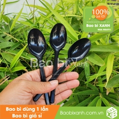 Muỗng nhựa đen (50 Cái/Bịch)