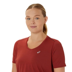 Áo T-shirt chạy bộ ASICS ROAD V-NECK SS Nữ - 2012D040.600