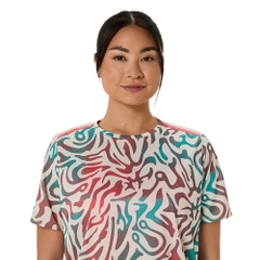 Áo T-shirt chạy bộ ASICS ROAD ALL OVER PRINT SS TOP Nữ - 2012D225.200