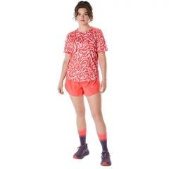 Áo T-shirt chạy bộ ASICS ROAD ALL OVER PRINT SS TOP Nữ - 2012D225.700
