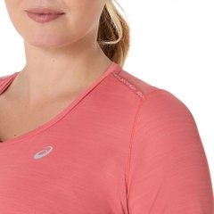 Áo T-shirt chạy bộ ASICS ROAD V-NECK SS TOP Nữ - 2012C985.700