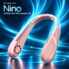 Quạt đeo cổ Kirala Air Nino KAN-012 màu hồng – pin sạc USB-C