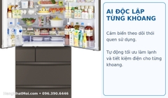 Tủ lạnh Mitsubishi MR-WXD70M-H 700L 6 cửa màu xám hổ phách