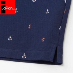 Áo phông polo Uniqlo nam Dry Nhật Bản 2019 họa tiết mỏ neo màu trắng-415235