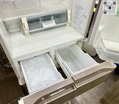 Tủ Lạnh Mặt Kính Hitachi R-S40J Nội Địa Nhật Bản,Hút Chân Không, Đá Rơi, Made In Japan 2ND 95%