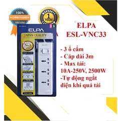 Ổ cắm di động đa năng ESL-VNC33 3 ổ cắm chính hãng ELPA JAPAN mới 100%