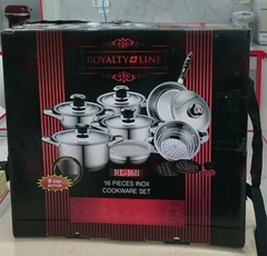 Bộ nồi nấu ăn 16 chi tiết bằng thép không gỉ Royalty Line RL-16B